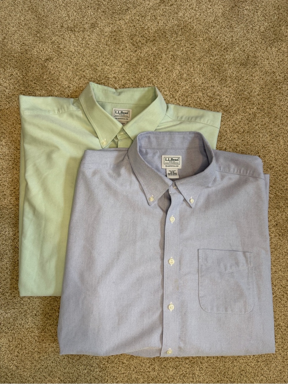 2 L.L. Bean Men’s Traditional Fit Oxford Button Down 18-36 Preppy Office